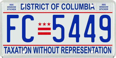 DC license plate FC5449