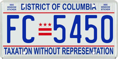 DC license plate FC5450