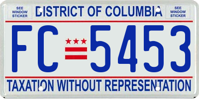 DC license plate FC5453