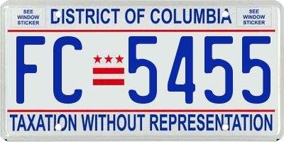 DC license plate FC5455