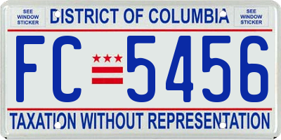 DC license plate FC5456