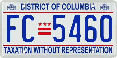 DC license plate FC5460