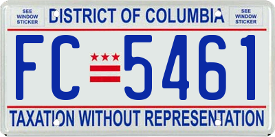 DC license plate FC5461