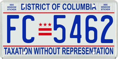 DC license plate FC5462