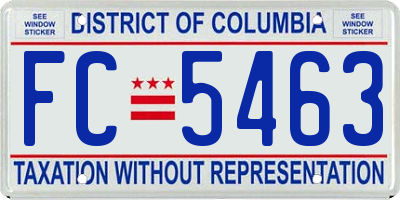 DC license plate FC5463