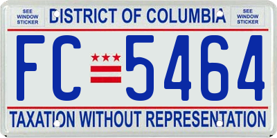 DC license plate FC5464