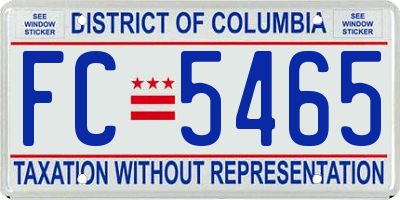 DC license plate FC5465