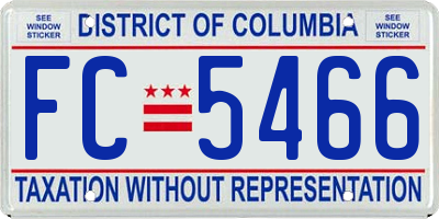 DC license plate FC5466