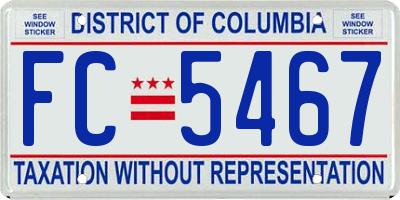 DC license plate FC5467