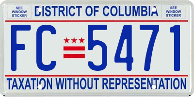 DC license plate FC5471