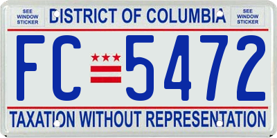 DC license plate FC5472