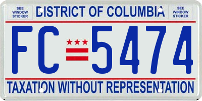 DC license plate FC5474