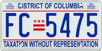 DC license plate FC5475