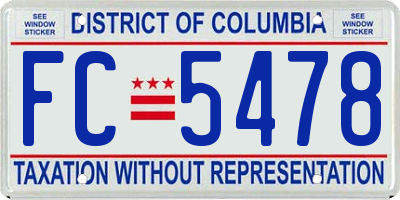 DC license plate FC5478