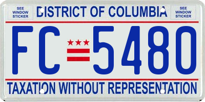 DC license plate FC5480