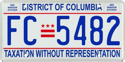 DC license plate FC5482