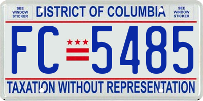 DC license plate FC5485