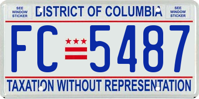 DC license plate FC5487