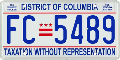 DC license plate FC5489