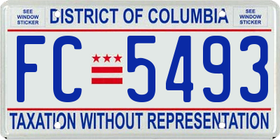 DC license plate FC5493