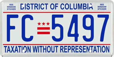 DC license plate FC5497