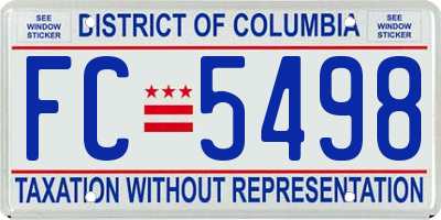 DC license plate FC5498