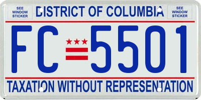 DC license plate FC5501