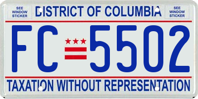 DC license plate FC5502