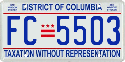 DC license plate FC5503