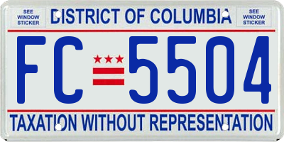 DC license plate FC5504