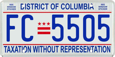 DC license plate FC5505