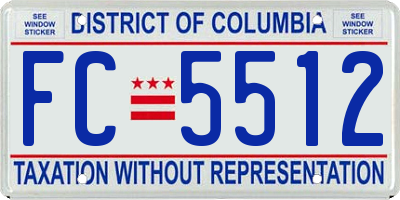 DC license plate FC5512