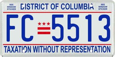 DC license plate FC5513