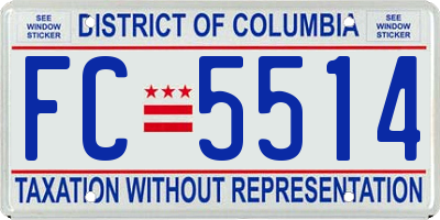 DC license plate FC5514