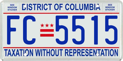 DC license plate FC5515