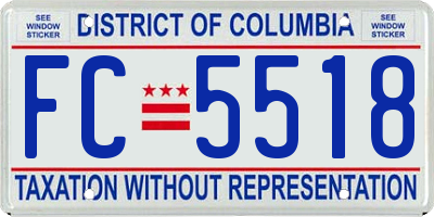 DC license plate FC5518