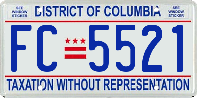 DC license plate FC5521