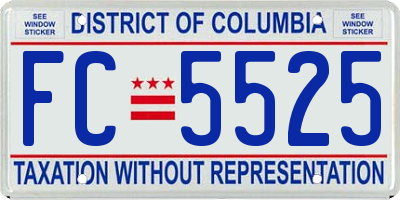 DC license plate FC5525