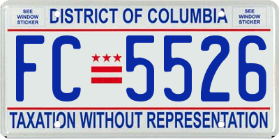 DC license plate FC5526