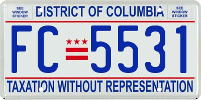 DC license plate FC5531