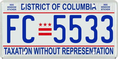 DC license plate FC5533