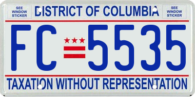 DC license plate FC5535