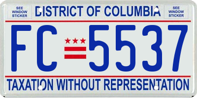 DC license plate FC5537