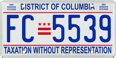 DC license plate FC5539