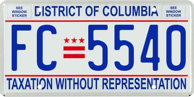 DC license plate FC5540