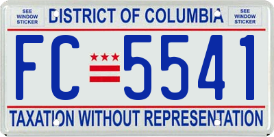 DC license plate FC5541