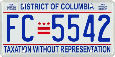 DC license plate FC5542