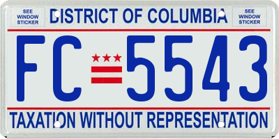 DC license plate FC5543