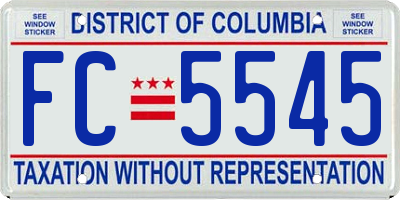 DC license plate FC5545