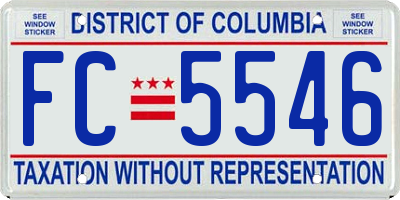 DC license plate FC5546